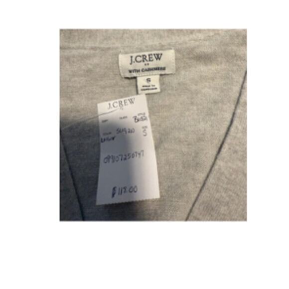 J. Crew Cardigan Soft Cotton Cashmere Blend Button Front Two Pockets Gray S NWT - Picture 3 of 8